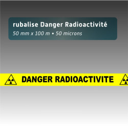 Rubalise plastique Danger radioactivité 50 mm x 100 m | Zone à risque